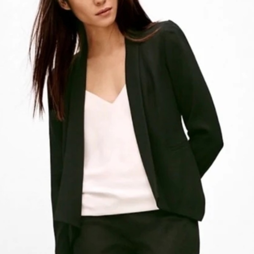 ARITZIA BABATON Dominik Blazer Open Jacket Shawl Collar Black Size 4